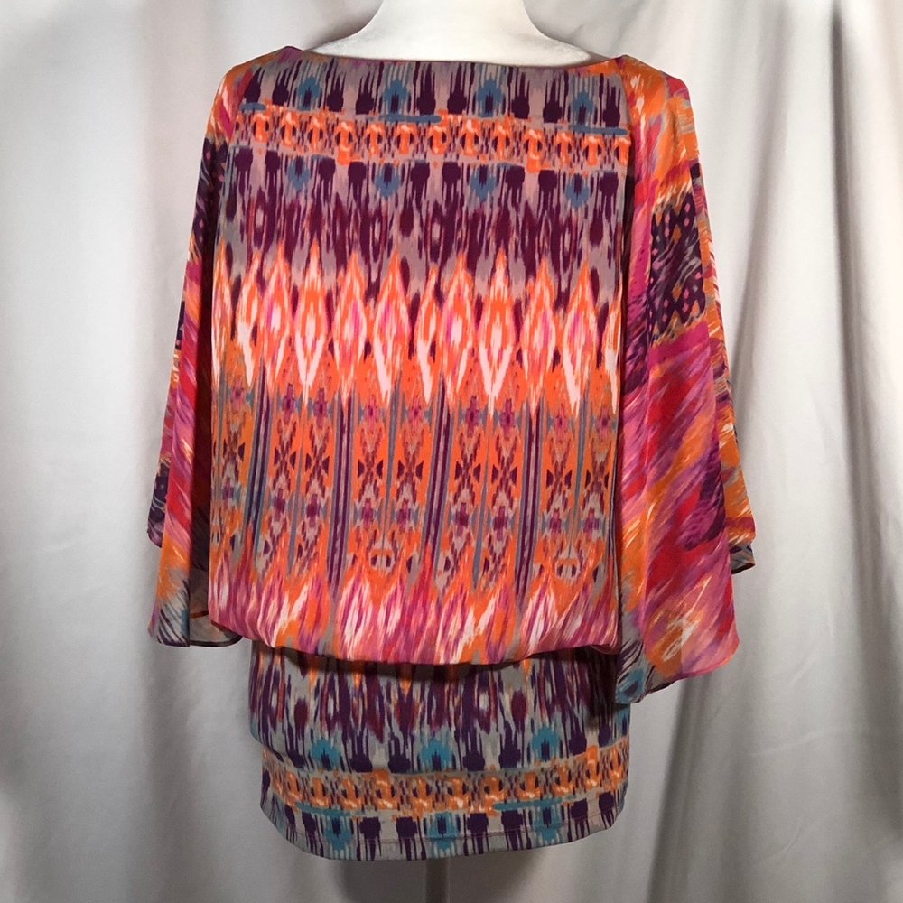 Ikat Patterned Flutter Blouse - image 3